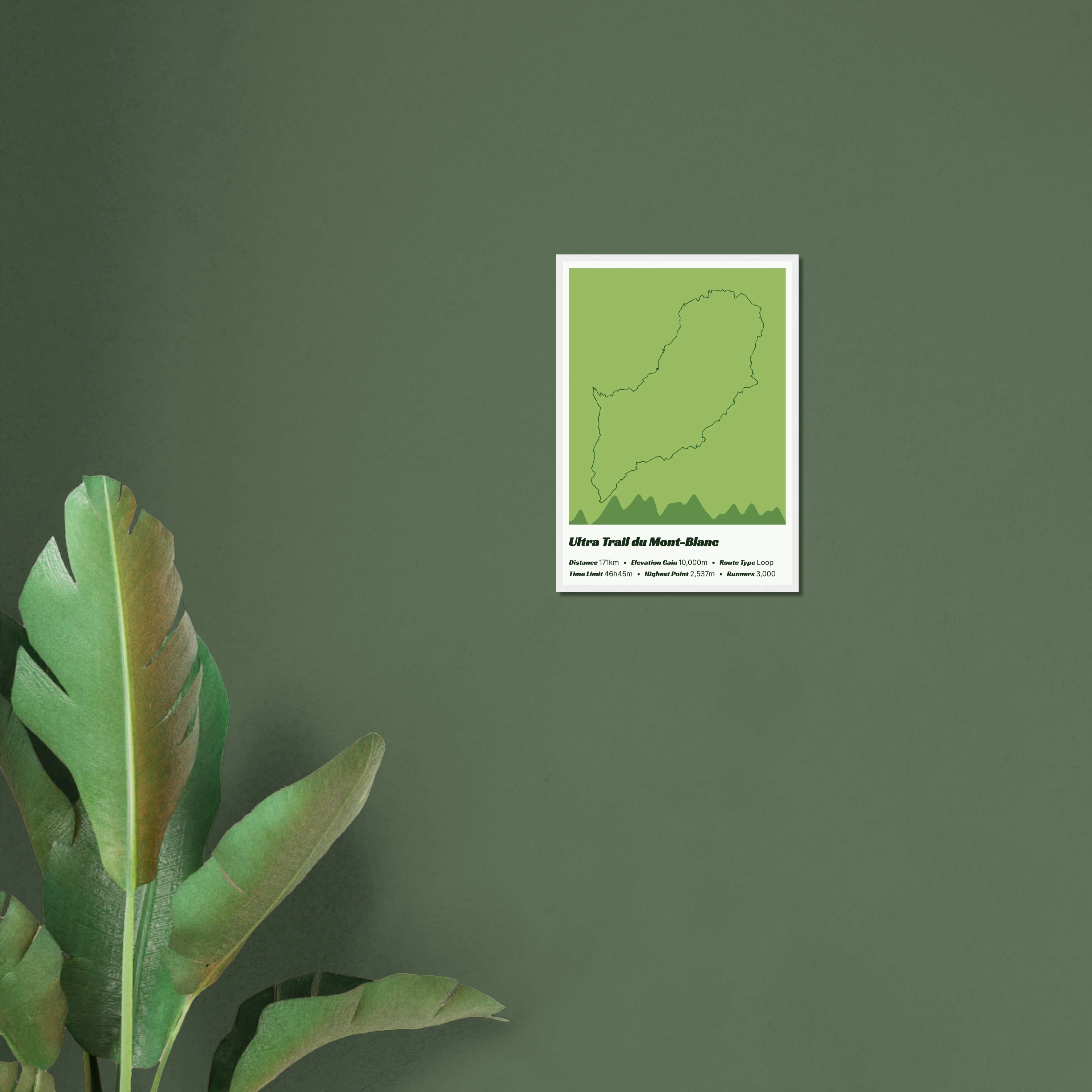 Close-up view of GPX wall art in green-themed living room