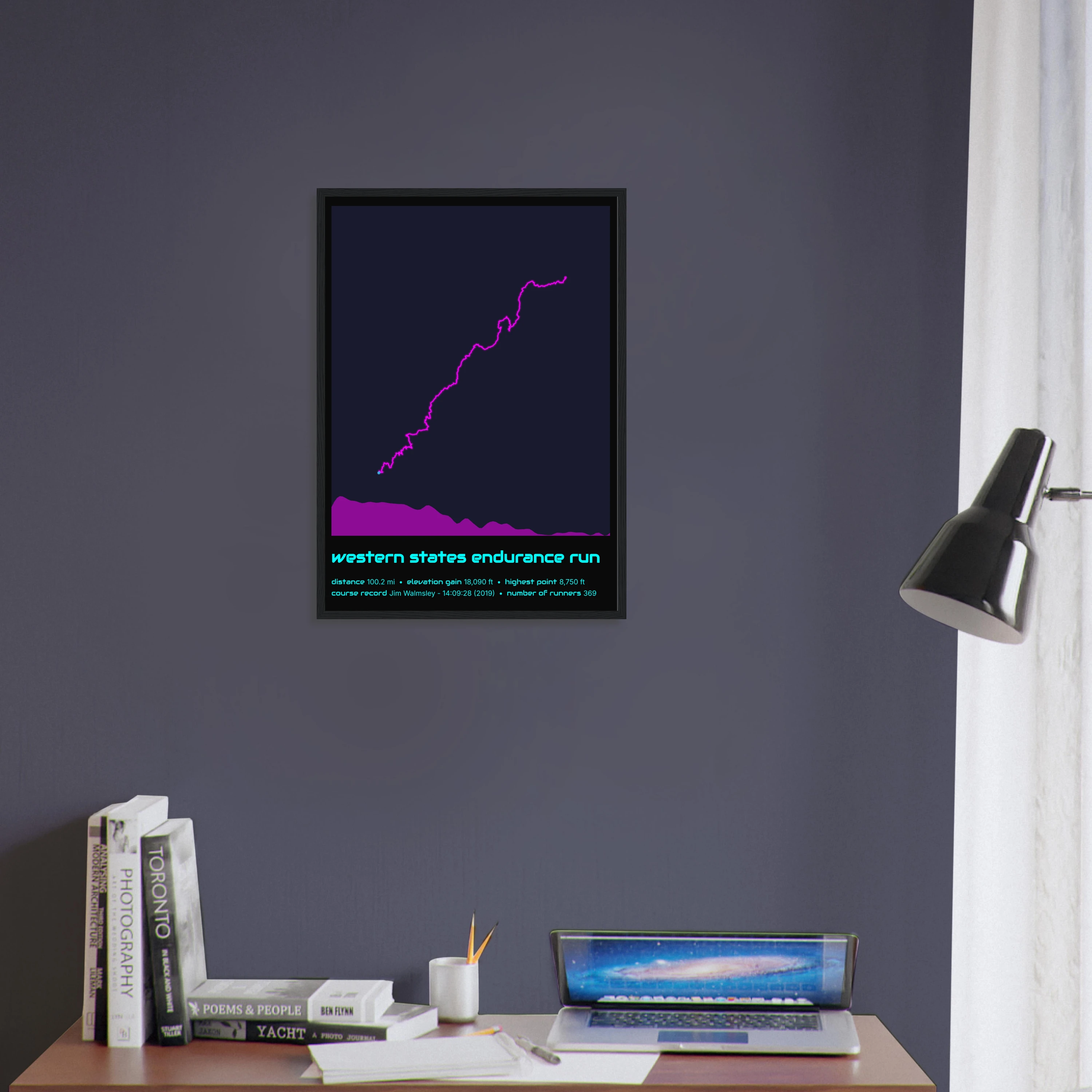 GPX wall art in modern home office setting